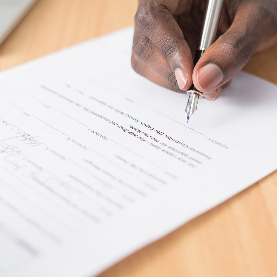 signing a tenancy agreement